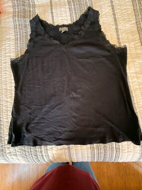 Style & Co. Black Lace Trim Tank Top